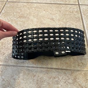 White House Black Market Basket Weave Belt Small